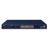 PLANET GS-4210-16P2S 16-Port 10/100/1000T 802.3at PoE + 2-Port 100/1000X SFP Managed Switch