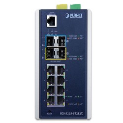 PLANET IGS-5225-8T2S2X Industrial L3 8-Port 10/100/1000T + 2-Port 1G/2.5G SFP + 2-Port 10G SFP+ Managed Ethernet Switch