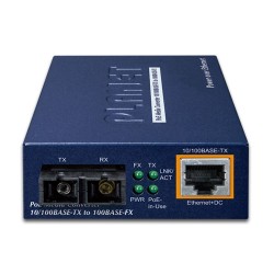 PLANET FTP-802S15 100Base-FX to 10/100Base-TX PoE Media Converter