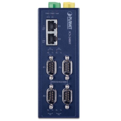 PLANET ICS-2400T Industrial 4-Port RS232/RS422/RS485 Serial Device Server