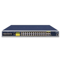 PLANET IGS-6325-24P4S Industrial L3 24-Port 10/100/1000T 802.3at PoE + 4-Port Shared 100/1000X SFP Managed Ethernet Switch (-40~75 degrees C)