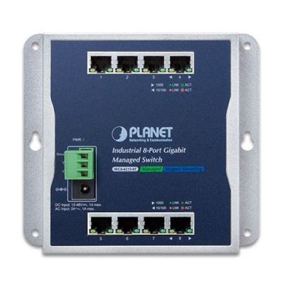 PLANET WGS-4215-8T Industrial 8-Port 10/100/1000T Wall-mount Managed Switch (-40~75 degrees C)