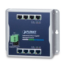 PLANET WGS-4215-8T Industrial 8-Port 10/100/1000T Wall-mount Managed Switch (-40~75 degrees C)