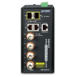 PLANET LRP-422CST Industrial 4-port Coax + 2-port 10/100/1000T + 2-port 100/1000X SFP Long Reach PoE over Coaxial Managed Switch