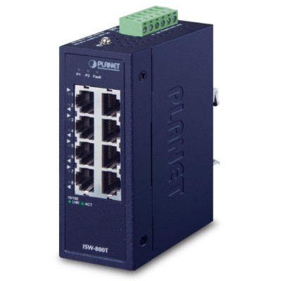 PLANET ISW-800T Industrial 8-Port 10/100TX Compact Ethernet Switch