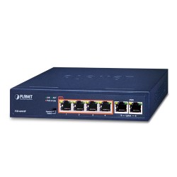 PLANET FSD-604HP 4-Port 10/100TX 802.3af/at PoE + 2-Port 10/100TX Desktop Switch (60 Watts)