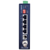 PLANET IVC-234GT IP30 Industrial Gigabit Ethernet Extender w/ G.vectoring, 4-Port 10/100/1000T RJ45 (LAN), 1-Port BNC, 1-Port RJ11