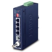 PLANET IVC-234GT IP30 Industrial Gigabit Ethernet Extender w/ G.vectoring, 4-Port 10/100/1000T RJ45 (LAN), 1-Port BNC, 1-Port RJ11