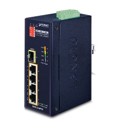 PLANET ISW-514PTF Industrial 4-port 10/100TX 802.3at PoE+ plus 1-Port 100FX Ethernet Switch