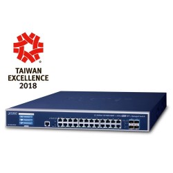 PLANET GS-5220-24T4XV L3 24-Port 10/100/1000T + 4-Port 10G SFP+ Managed Ethernet Switch with LCD Touch Screen