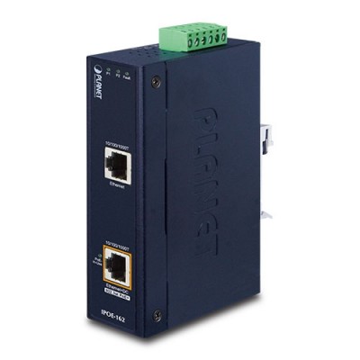 PLANET IPOE-162 Industrial IEEE 802.3at Gigabit High Power over Ethernet Injector (Mid-Span)