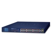 PLANET FGSW-2622VHP 24-Port 10/100TX 802.3at PoE + 2-Port Gigabit TP + 2-Port SFP Ethernet Switch with LCD PoE Monitor