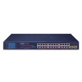 PLANET GSW-2620VHP 24-Port 10/100/1000T 802.3at PoE + 2-Port Gigabit SFP Ethernet Switch with LCD PoE Monitor