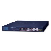 PLANET GSW-2620VHP 24-Port 10/100/1000T 802.3at PoE + 2-Port Gigabit SFP Ethernet Switch with LCD PoE Monitor