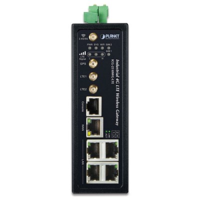 PLANET ICG-2510WG-LTE-EU Industrial 4G LTE Cellular Wireless Gateway with 5-Port 10/100/1000T