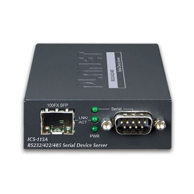 PLANET ICS-115A RS232/RS422/RS485 Serial Device Server with 1-Port 100BASE-FX SFP