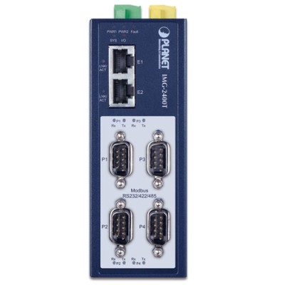 PLANET IMG-2400T Industrial 4-Port RS232/422/485 Modbus Gateway