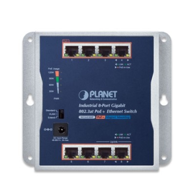 PLANET WGS-818HP Industrial 8-Port 10/100/1000T Wall-mounted Gigabit PoE+ Switch