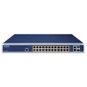 PLANET GS-6322-24P4X L3 24-Port 10/100/1000T 802.3bt PoE + 2-Port 10GBASE-T + 2-Port 10G SFP+ Managed Switch with Dual Modular Power Supply Slots