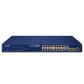 PLANET FGSW-1816HPS 16-Port 10/100TX 802.3at PoE + 2-Port Gigabit TP/SFP Combo Managed Ethernet Switch