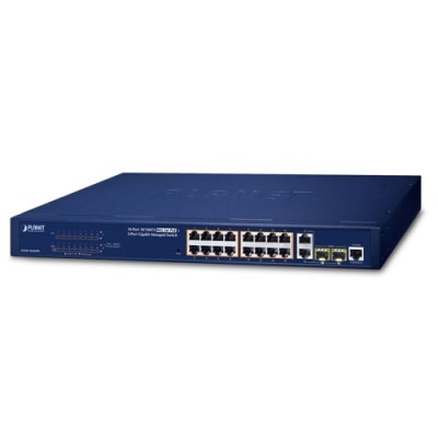 PLANET FGSW-1816HPS 16-Port 10/100TX 802.3at PoE + 2-Port Gigabit TP/SFP Combo Managed Ethernet Switch