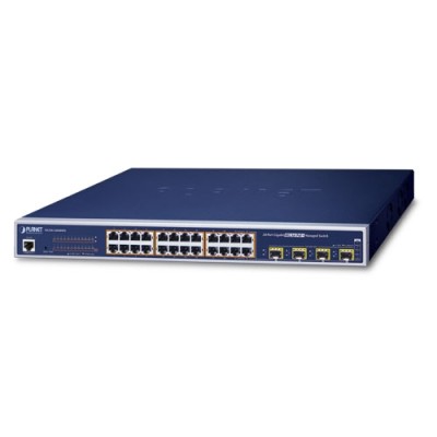 PLANET WGSW-24040HP4 L2+ 24-Port 10/100/1000Mbps 802.3at PoE+ Managed Switch with 4 Shared SFP Ports