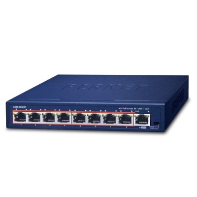 PLANET GSD-908HP 8-Port 10/100/1000T 802.3at PoE + 1-Port Gigabit Desktop Switch