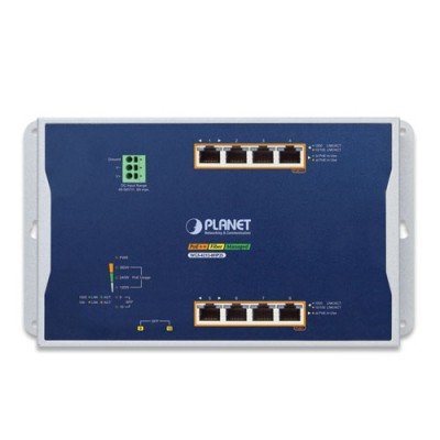 PLANET WGS-4215-8HP2S Industrial 4-Port 10/100/1000T 802.3bt PoE + 4-Port 10/100/1000T 802.3at PoE + 2-Port 100/1000X SFP Wall-mount Managed Switch (-40~75 degrees C)