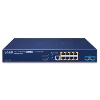 PLANET GS-6320-8P2X L3 8-Port 10/100/1000T 802.3at PoE + 2-Port 10G SFP+ Managed Switch