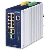 PLANET IGS-6329-8UP2S2X Industrial L3 8-Port 10/100/1000T 802.3bt PoE + 2-Port 1G/2.5G SFP + 2-Port 10G SFP+ Managed Ethernet Switch