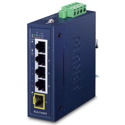 PLANET IGS-510TF Industrial Compact 4-Port 10/100/1000T + 1-Port 100/1000X SFP Gigabit Ethernet Switch