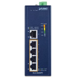 PLANET IGS-504HPT Industrial 4-Port 10/100/1000T 802.3at PoE + 1-Port 10/100/1000T Gigabit Ethernet Switch