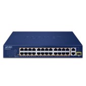 PLANET FGSD-2621P 24-Port 10/100TX 802.3at PoE + 2-Port 10/100/1000T + 1-Port Shared 1000X SFP Desktop Switch (185 Watts)