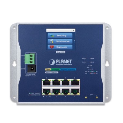 PLANET WGS-5225-8T2SV IP30, IPv6/IPv4, L2+ 8-Port 10/100/1000T + 2-Port 1G/2.5G SFP Wall-mount Managed Switch