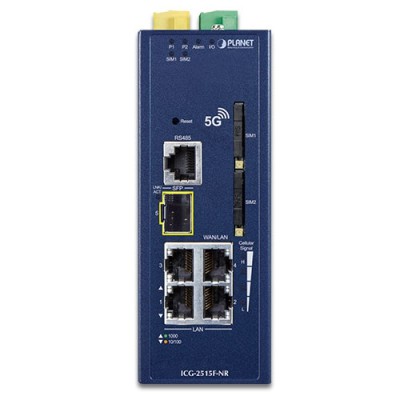 PLANET ICG-2515F-NR Industrial 5G NR Cellular Gateway with 1-Port 1000X SFP