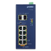 PLANET IGS-1020PTF Industrial 8-Port 10/100/1000T 802.3at PoE + 2-Port 100/1000X SFP Ethernet Switch