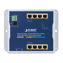 PLANET WGS-4215-8P2S Industrial 8-Port 10/100/1000T 802.3at PoE + 2-Port 100/1000X SFP Wall-mount Managed Switch