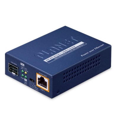 PLANET GUP-805A-60W 100/1000BASE-X SFP to 10/100/1000BASE-T 802.3bt PoE++ Media Converter (60 Watts)