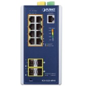 PLANET IGS-5225-8P4S Industrial L2+8-Port 10/100/1000T 802.3at PoE + 2-Port 100/1G SFP + 2-Port 100/1G/2.5G SFP Managed Ethernet Switch