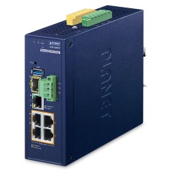 PLANET IVR-300FP Industrial 4-Port 10/100/1000T 802.3at PoE + 1-Port 10/100/1000T + 1-Port 1000X SFP VPN Security Gateway