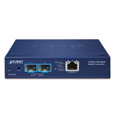 PLANET XT-925A 1-Port 10G/5G/2.5G/1G/100BASE-T + 2-Port 10G/1GBASE-X SFP+ Managed Media Converter