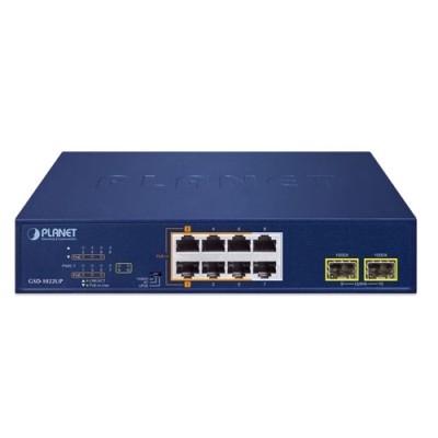 PLANET GSD-1022UP 2-Port 10/100/1000T 802.3bt PoE + 4-Port 10/100/1000T 802.3at PoE + 2-Port 10/100/1000T + 2-Port 1000X SFP Desktop Switch