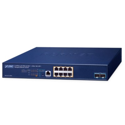 PLANET MGS-6311-8P2X L3 8-Port 2.5GBASE-T 802.3at PoE + 2-Port 10GBASE-X SFP+ Managed Ethernet Switch