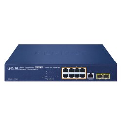 PLANET GS-4210-8UP2S 8-Port 10/100/1000T 802.3bt PoE + 2-Port 100/1000X SFP Managed Ethernet Switch