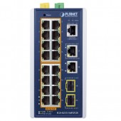 PLANET IGS-4215-16P2T2S Industrial 16-Port 10/100/1000T 802.3at PoE + 2-Port 10/100/1000T + 2-Port 100/1000X SFP Managed Ethernet Switch