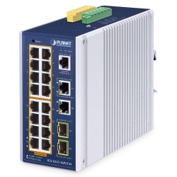 PLANET IGS-4215-16P2T2S Industrial 16-Port 10/100/1000T 802.3at PoE + 2-Port 10/100/1000T + 2-Port 100/1000X SFP Managed Ethernet Switch