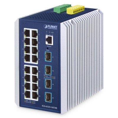 PLANET IGS-6325-16T4X Industrial L3 16-Port 10/100/1000BASE-T + 4-Port 10GBASE-X SFP+ Managed Switch