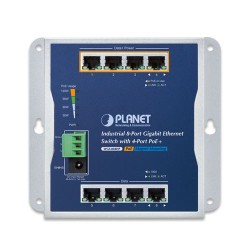 PLANET WGS-804HP Industrial 8-Port 10/100/1000T Wall-mounted Gigabit Ethernet Switch with 4-Port PoE+