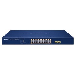 PLANET GS-2210-16P2S 16-Port 10/100/1000T 802.3at PoE + 2-Port 1000X SFP Web Smart Ethernet Switch