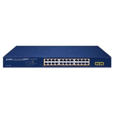 PLANET GS-2210-24P2S 24-Port 10/100/1000T 802.3at PoE + 2-Port 1000X SFP Web Smart Ethernet Switch